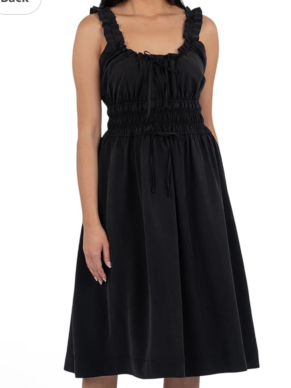 Kut from the Kloth Black Midi Skirt with Drawstring Waist